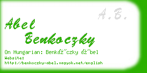 abel benkoczky business card